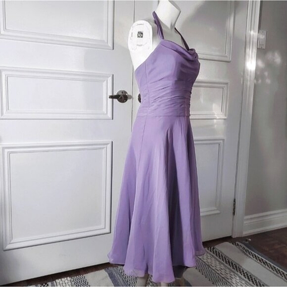 Boutique Halter Mesh Flowy Lilac Dress- Size 2 (XS-XXS Fit) - Picture 4 of 16
